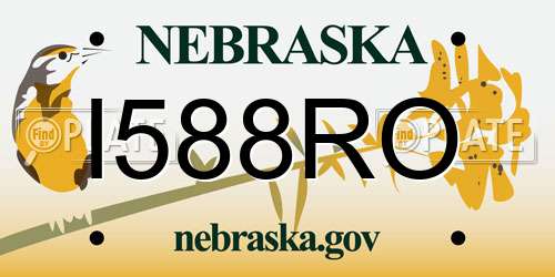 I588RO Nebraska License Plate
