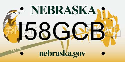 I58GCB Nebraska License Plate