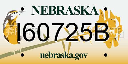 I60725B Nebraska License Plate