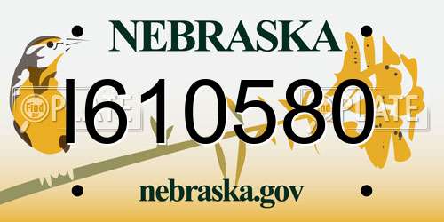 I610580 Nebraska License Plate