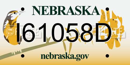 I61058D Nebraska License Plate