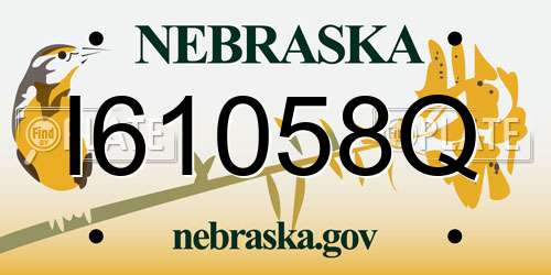 I61058Q Nebraska License Plate