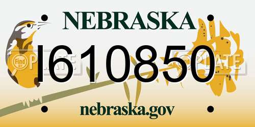 I610850 Nebraska License Plate