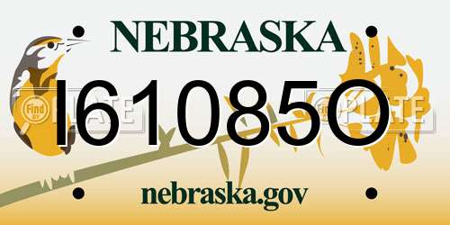 I61085O Nebraska License Plate