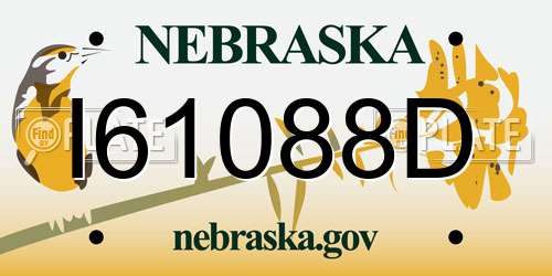 I61088D Nebraska License Plate
