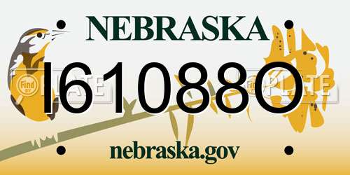 I61088O Nebraska License Plate