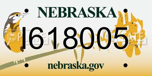 I618005 Nebraska License Plate