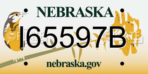 I65597B Nebraska License Plate