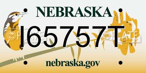 I65757T Nebraska License Plate