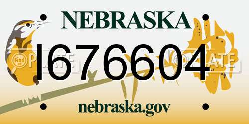 I676604 Nebraska License Plate