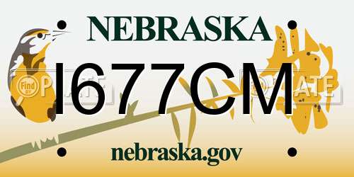 I677CM Nebraska License Plate