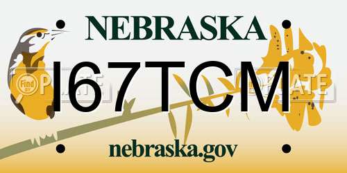 I67TCM Nebraska License Plate