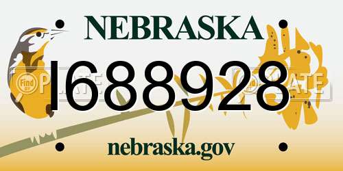 I688928 Nebraska License Plate