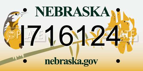 I716124 Nebraska License Plate
