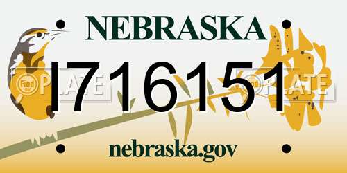 I716151 Nebraska License Plate