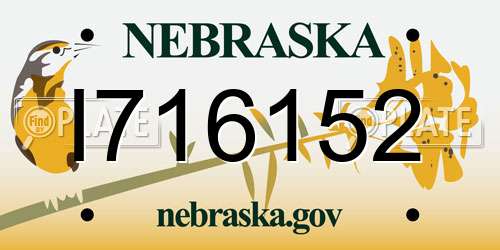 I716152 Nebraska License Plate