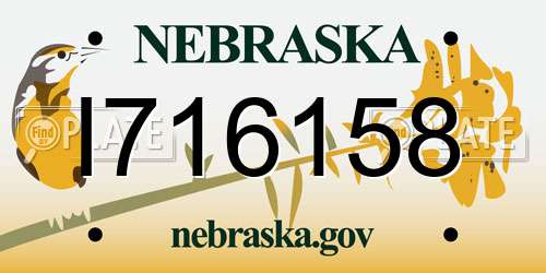 I716158 Nebraska License Plate