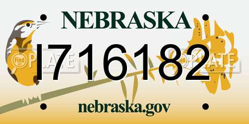 I716182 Nebraska License Plate