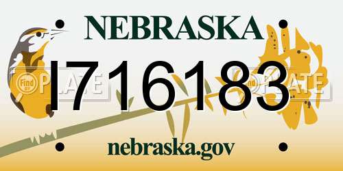 I716183 Nebraska License Plate