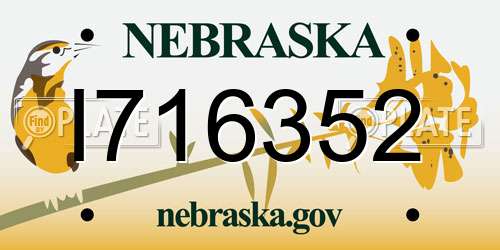 I716352 Nebraska License Plate