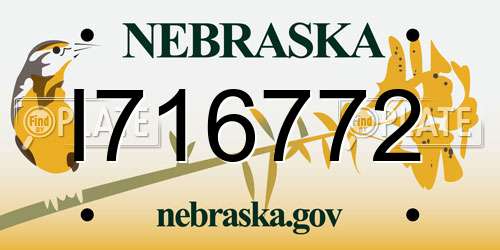 I716772 Nebraska License Plate