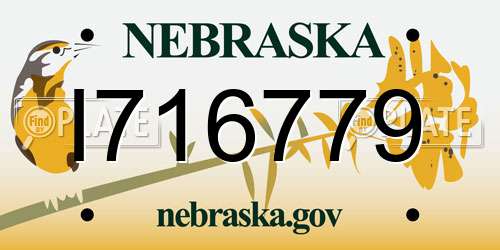 I716779 Nebraska License Plate