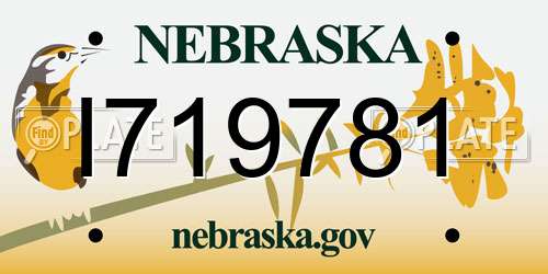 I719781 Nebraska License Plate