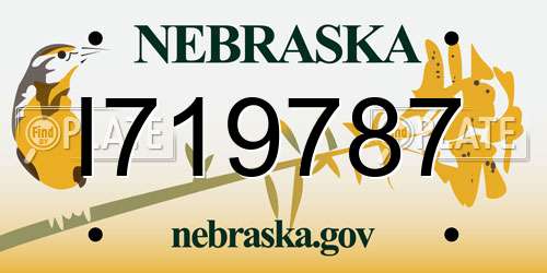 I719787 Nebraska License Plate