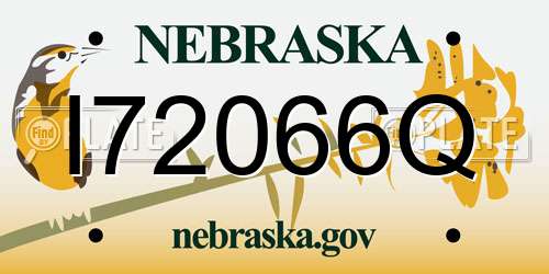 I72066Q Nebraska License Plate