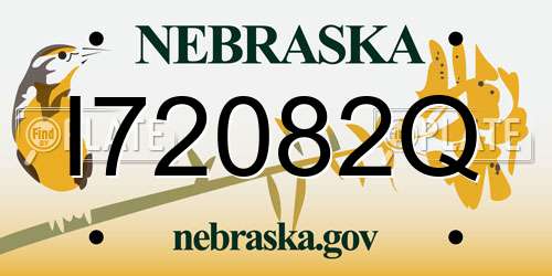 I72082Q Nebraska License Plate