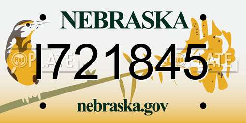 I721845 Nebraska License Plate