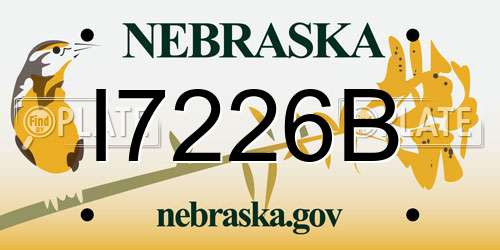 I7226B Nebraska License Plate