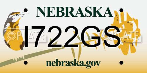 I722GS Nebraska License Plate