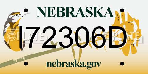 I72306D Nebraska License Plate