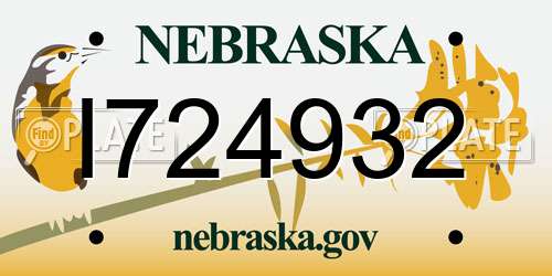 I724932 Nebraska License Plate