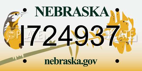 I724937 Nebraska License Plate
