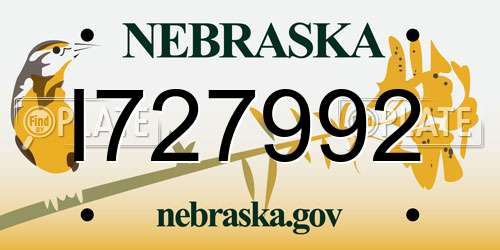 I727992 Nebraska License Plate