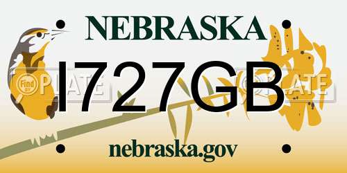 I727GB Nebraska License Plate