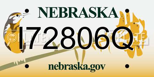 I72806Q Nebraska License Plate