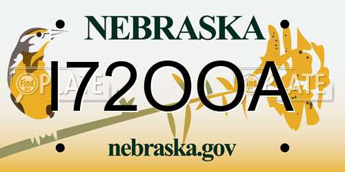 I72OOA Nebraska License Plate