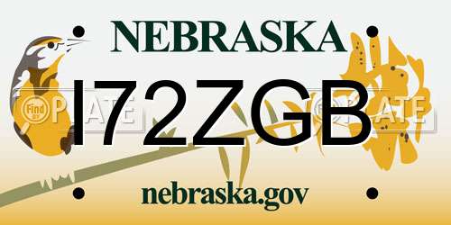 I72ZGB Nebraska License Plate