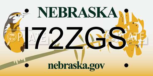 I72ZGS Nebraska License Plate