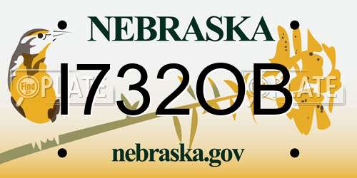 I732OB Nebraska License Plate