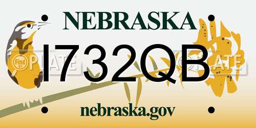 I732QB Nebraska License Plate