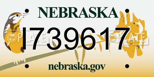 I739617 Nebraska License Plate