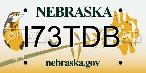 I73TDB Nebraska License Plate