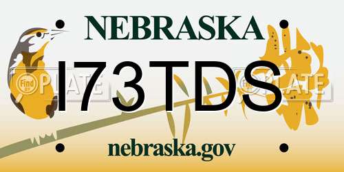I73TDS Nebraska License Plate