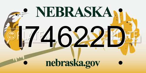 I74622D Nebraska License Plate