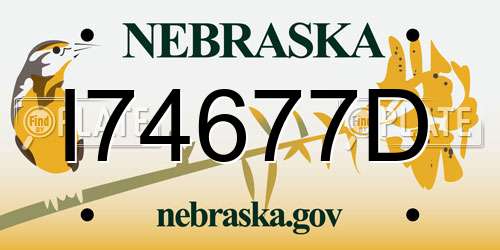 I74677D Nebraska License Plate