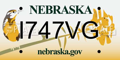 I747VG Nebraska License Plate